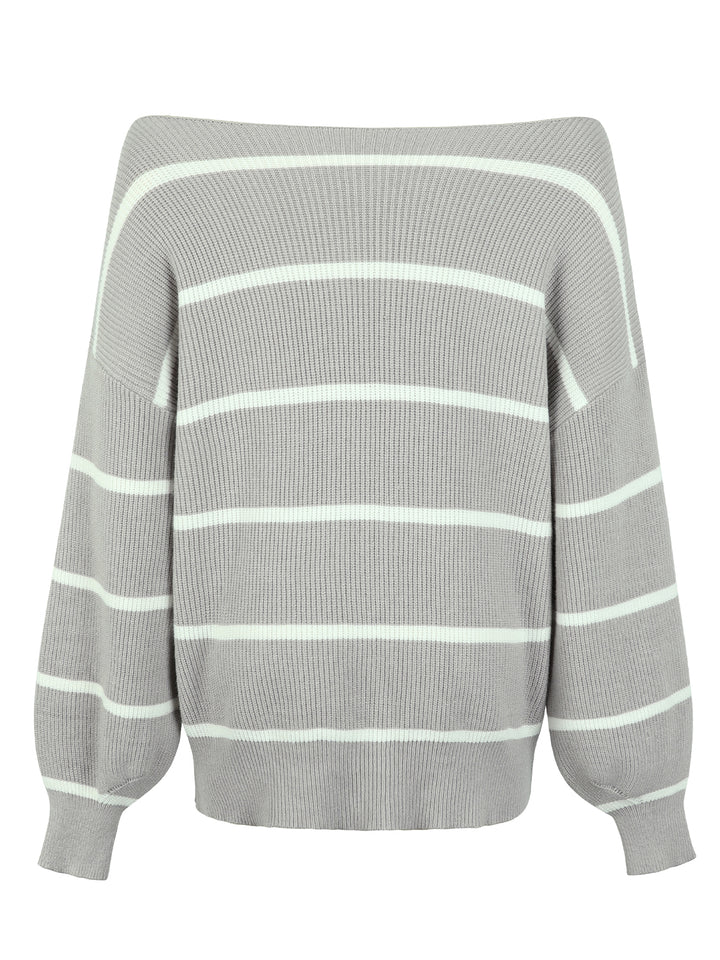 Women's Cozy Striped Drop Shoulder Sweater