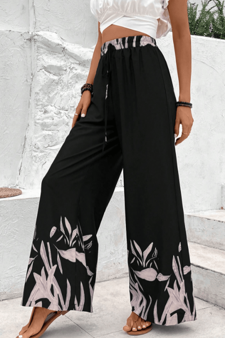 Women's Comfort Fit Drawstring High Waist Long Pants