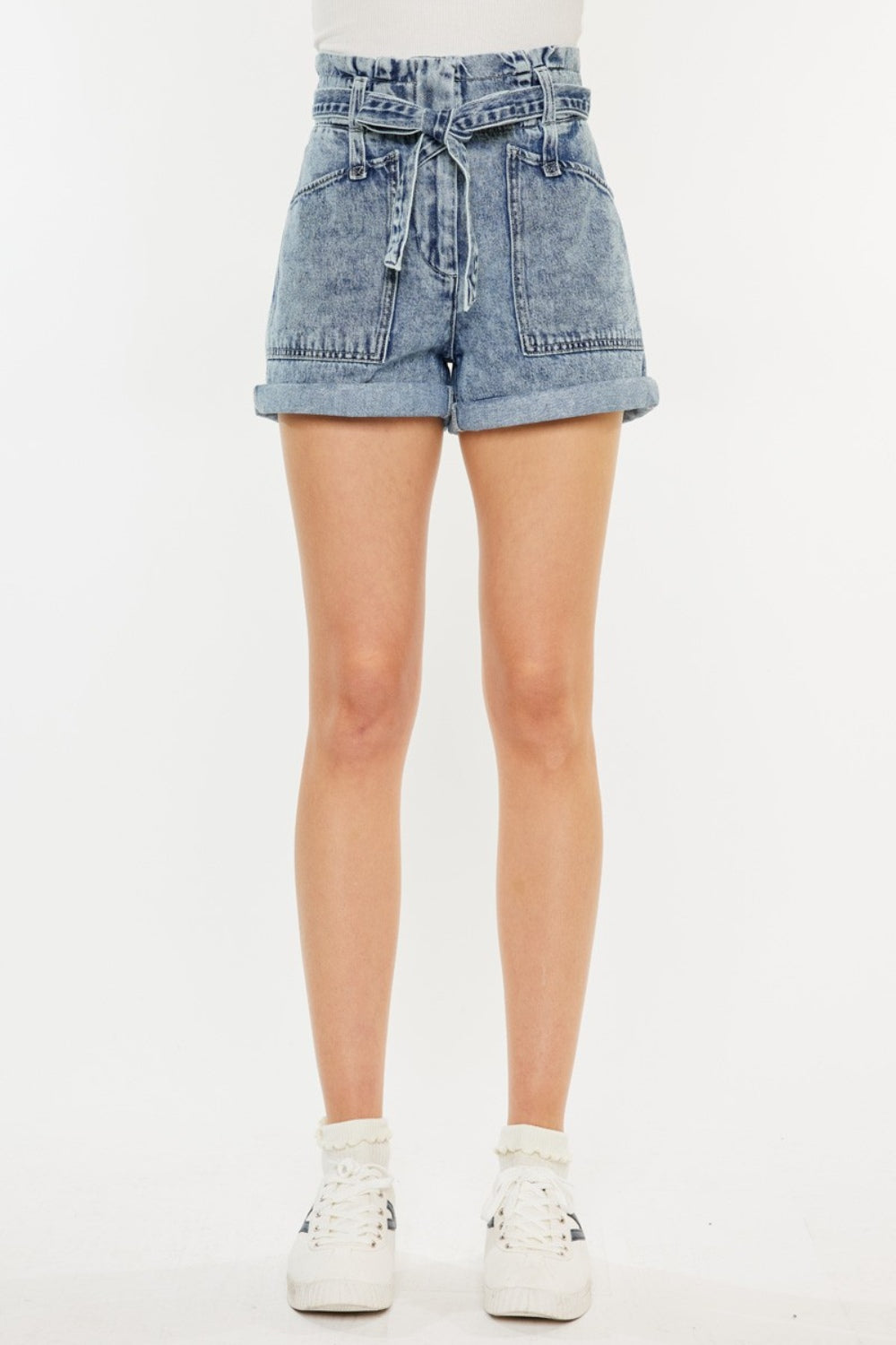 Women's Ultra High Rise Paperbag Denim Shorts