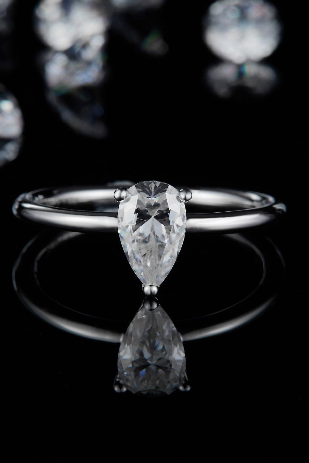 Women's Solitaire Rings with 1 Carat Moissanite in Sterling Silver