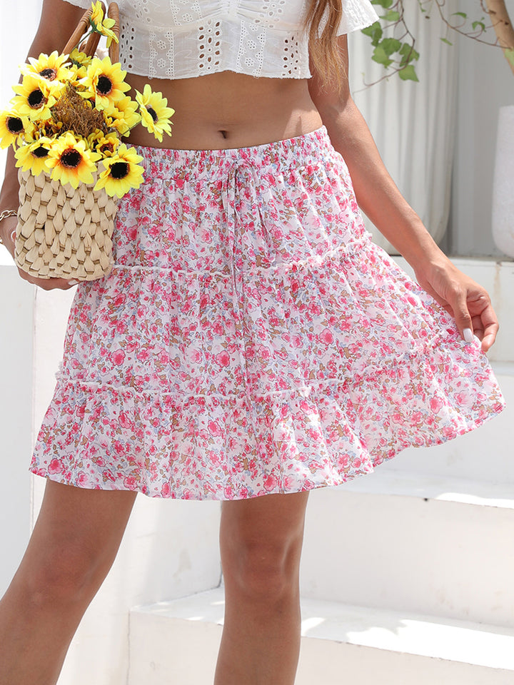 Women's Vibrant Printed Elastic Waist Skirt