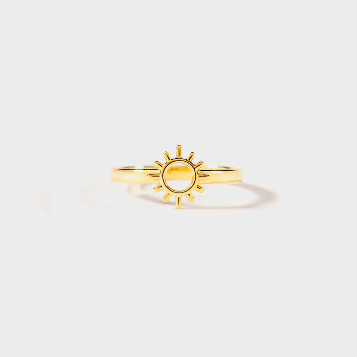 Women's Sun Shape 18K Gold-Plated Rings