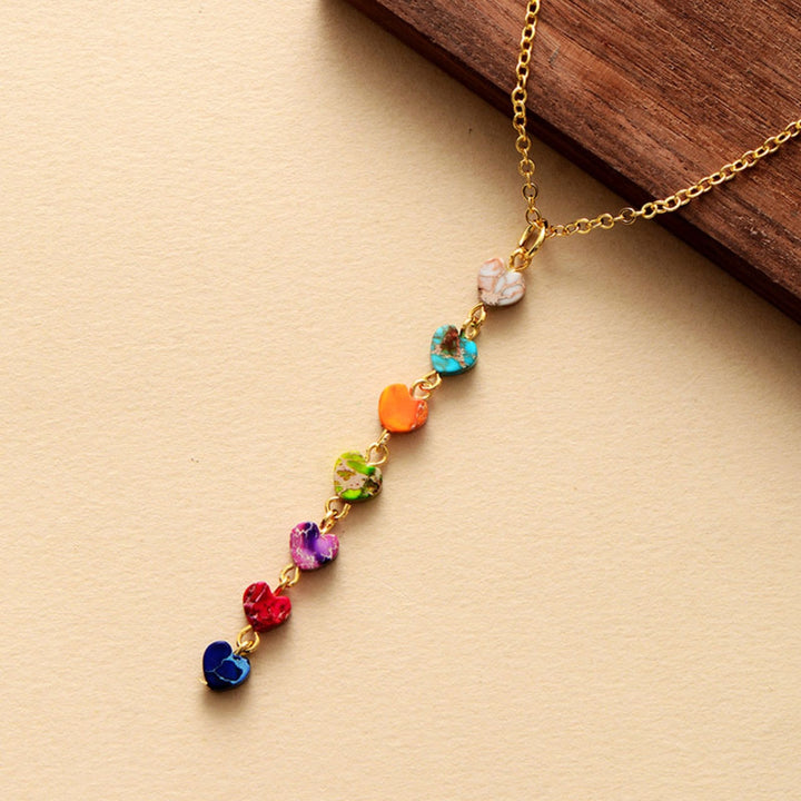 Women's Romantic Heart-Shaped Gemstone Necklace