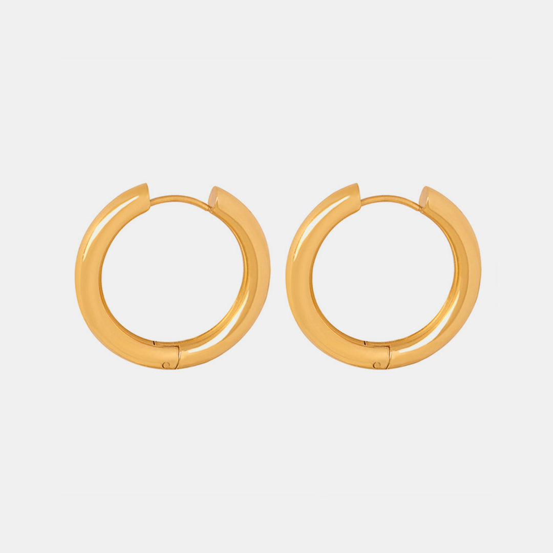 Women's Elegant 18K Gold-Plated Huggie Earrings