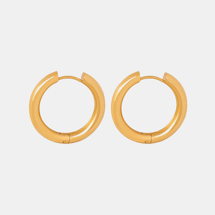 Women's Elegant 18K Gold-Plated Huggie Earrings