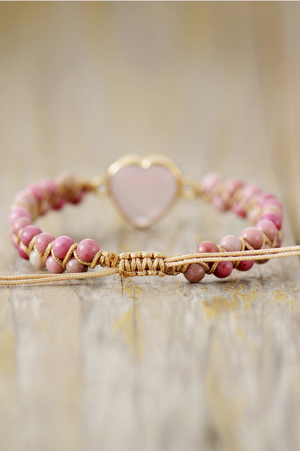 Women's Rose Quartz Heart Bracelet