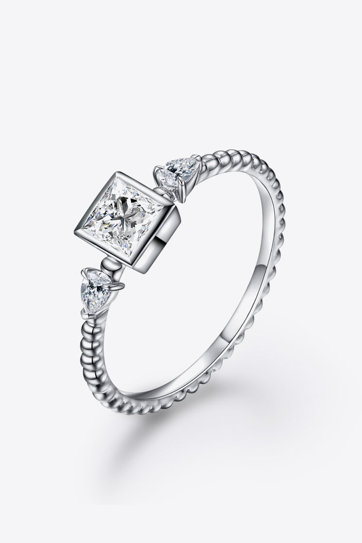 Women's Square Moissanite Sterling Silver Rings