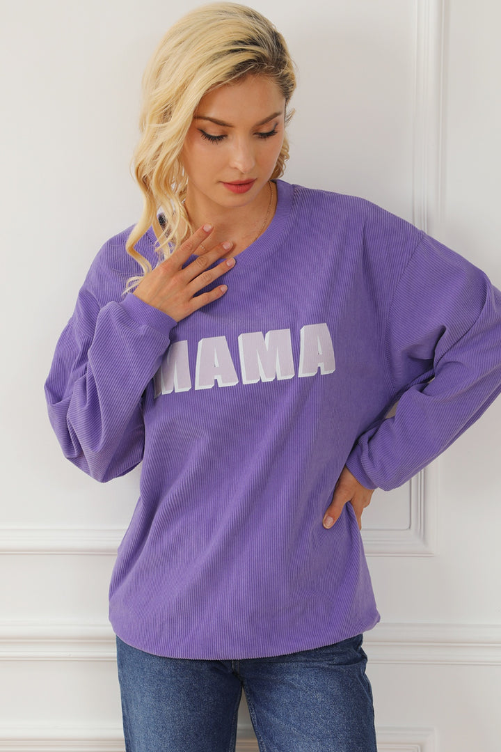 Women's Round Neck Drop Shoulder Sweatshirt