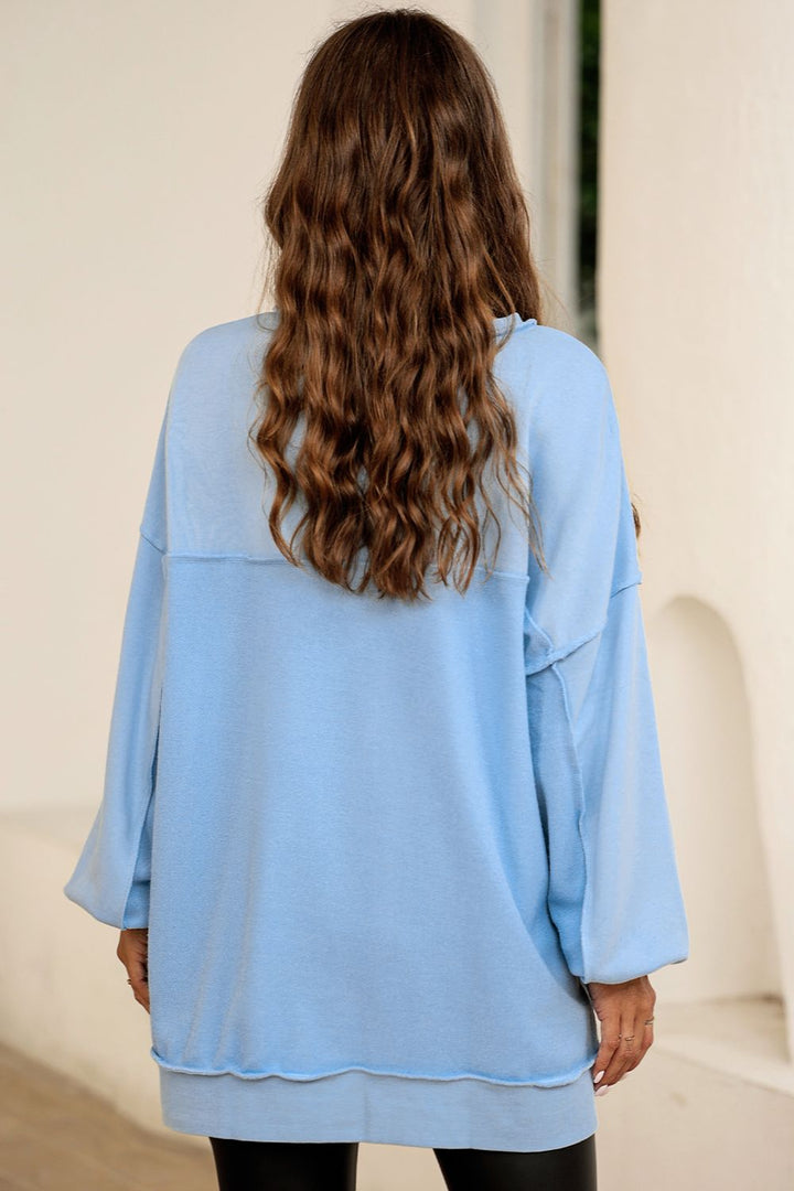 Women's Cozy Button-Up Pullover Sweatshirt