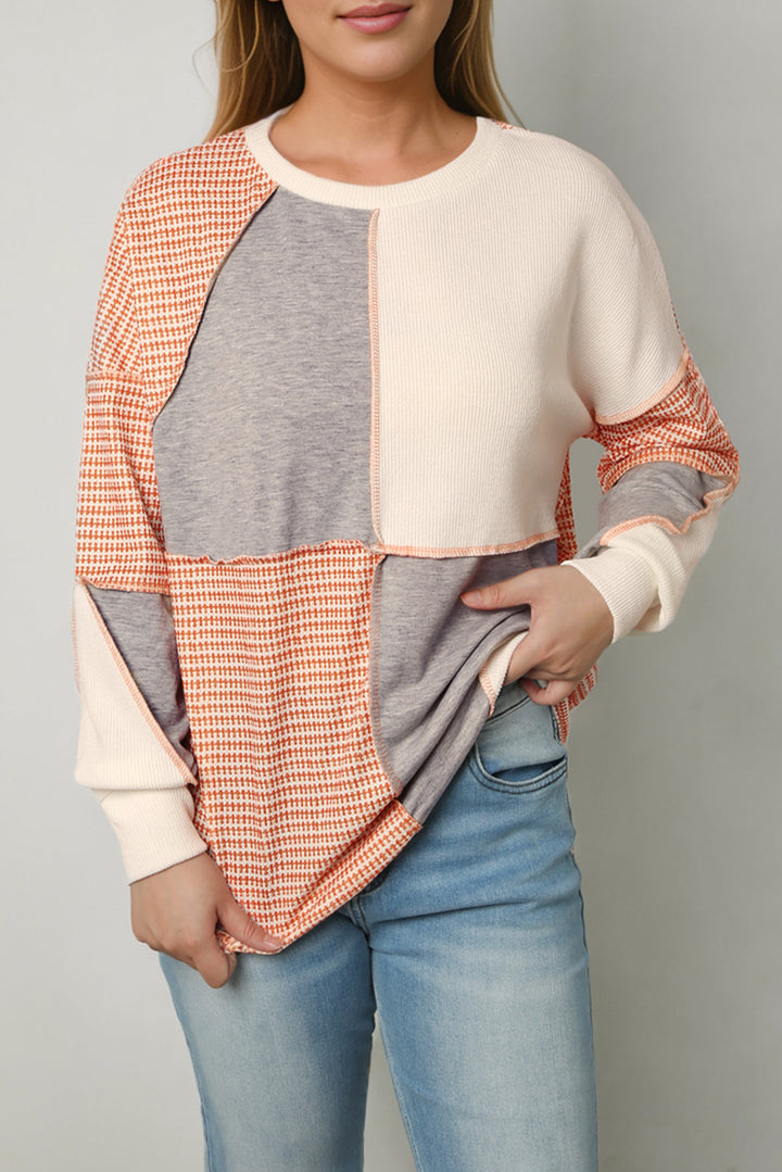 Women's Exposed Seam Color Block Sweatshirt