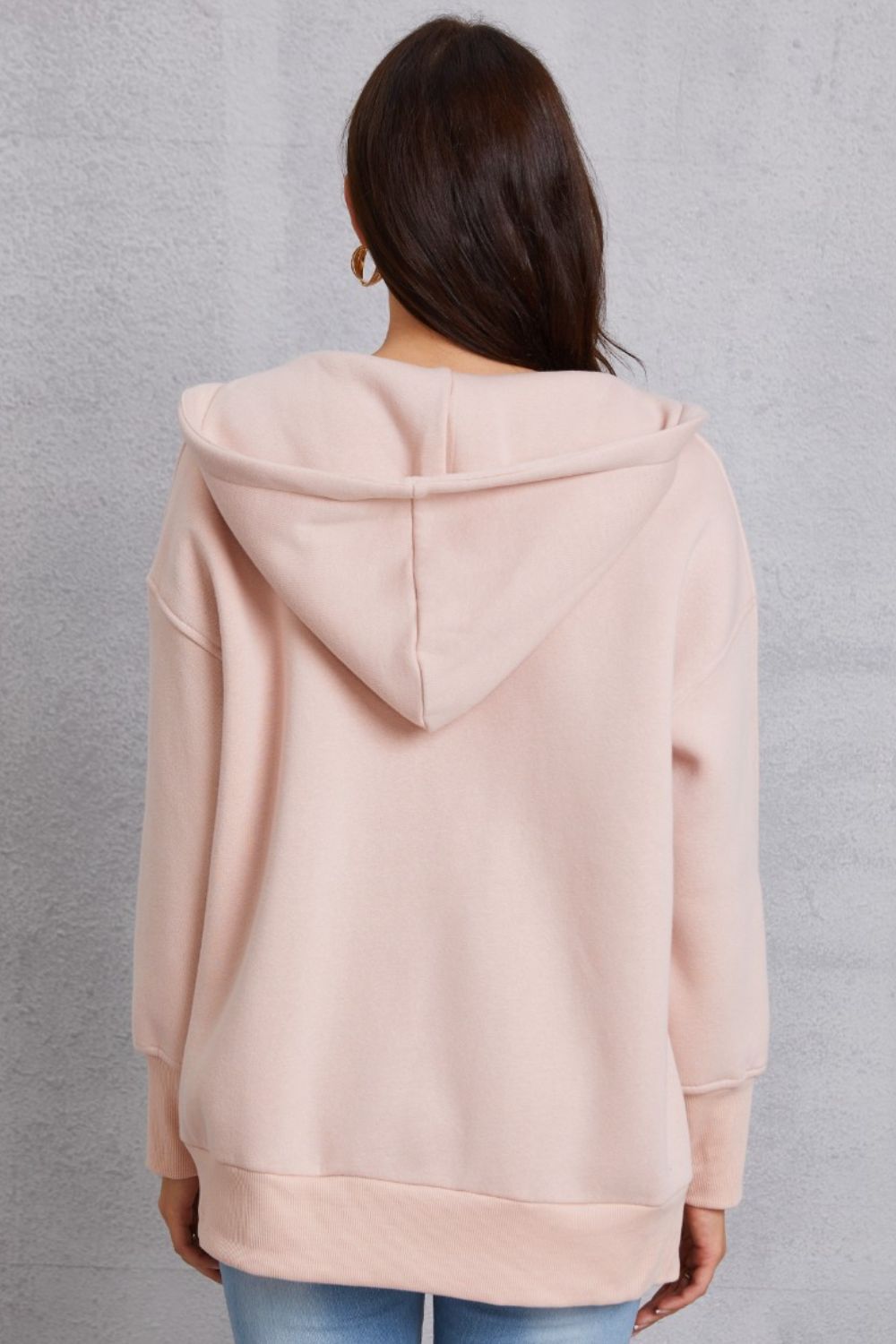 Women's Cozy Snap Down Hoodie with Dropped Shoulders