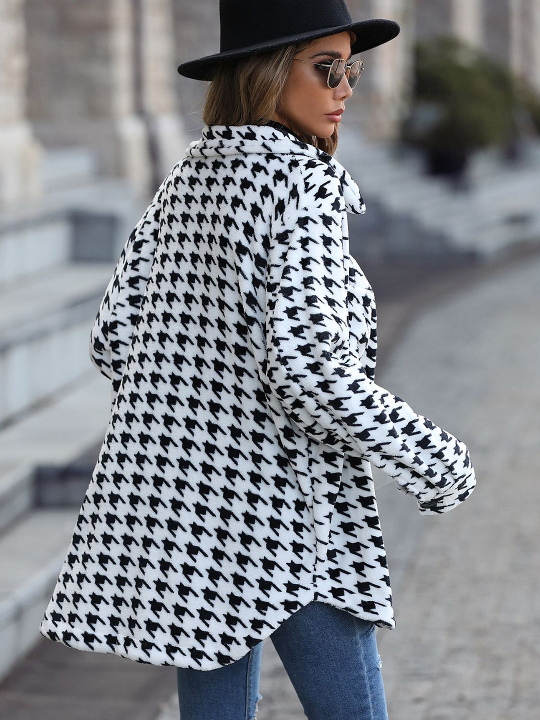 Women's Classic Houndstooth Button Down Jacket