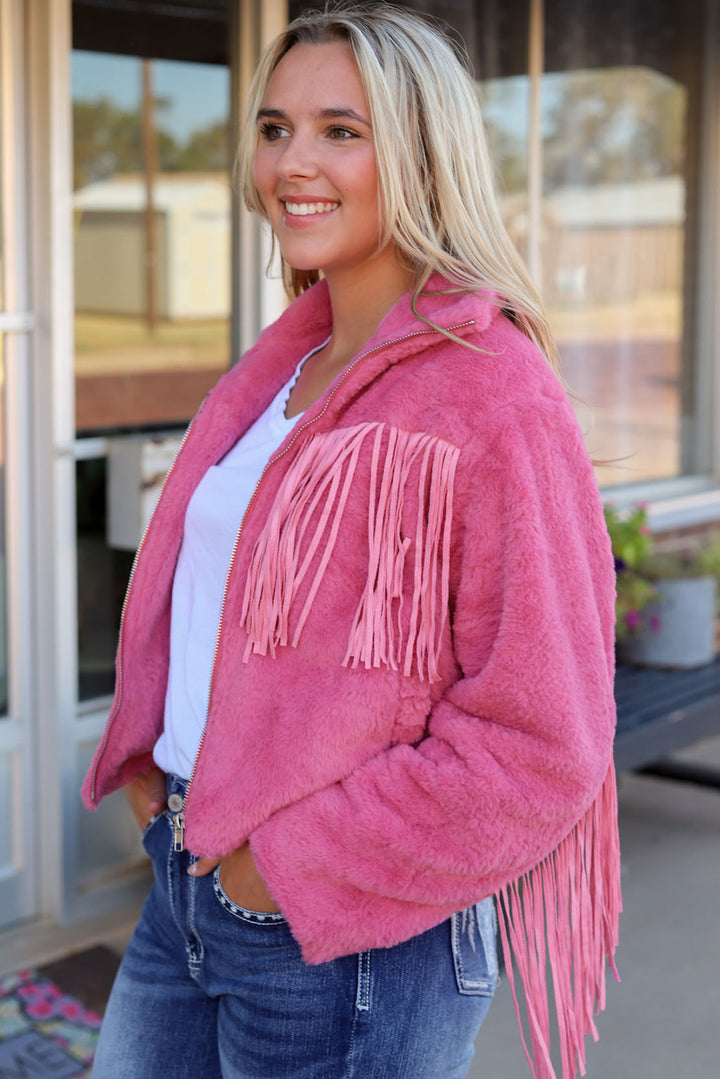 Women's Fringed Zip-Up Jacket