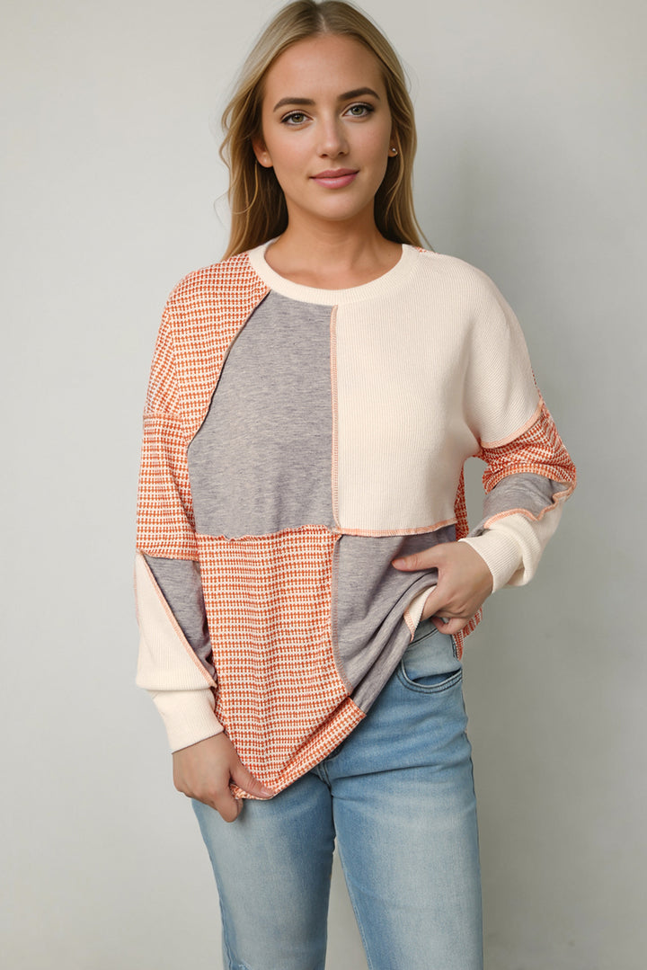 Women's Exposed Seam Color Block Sweatshirt