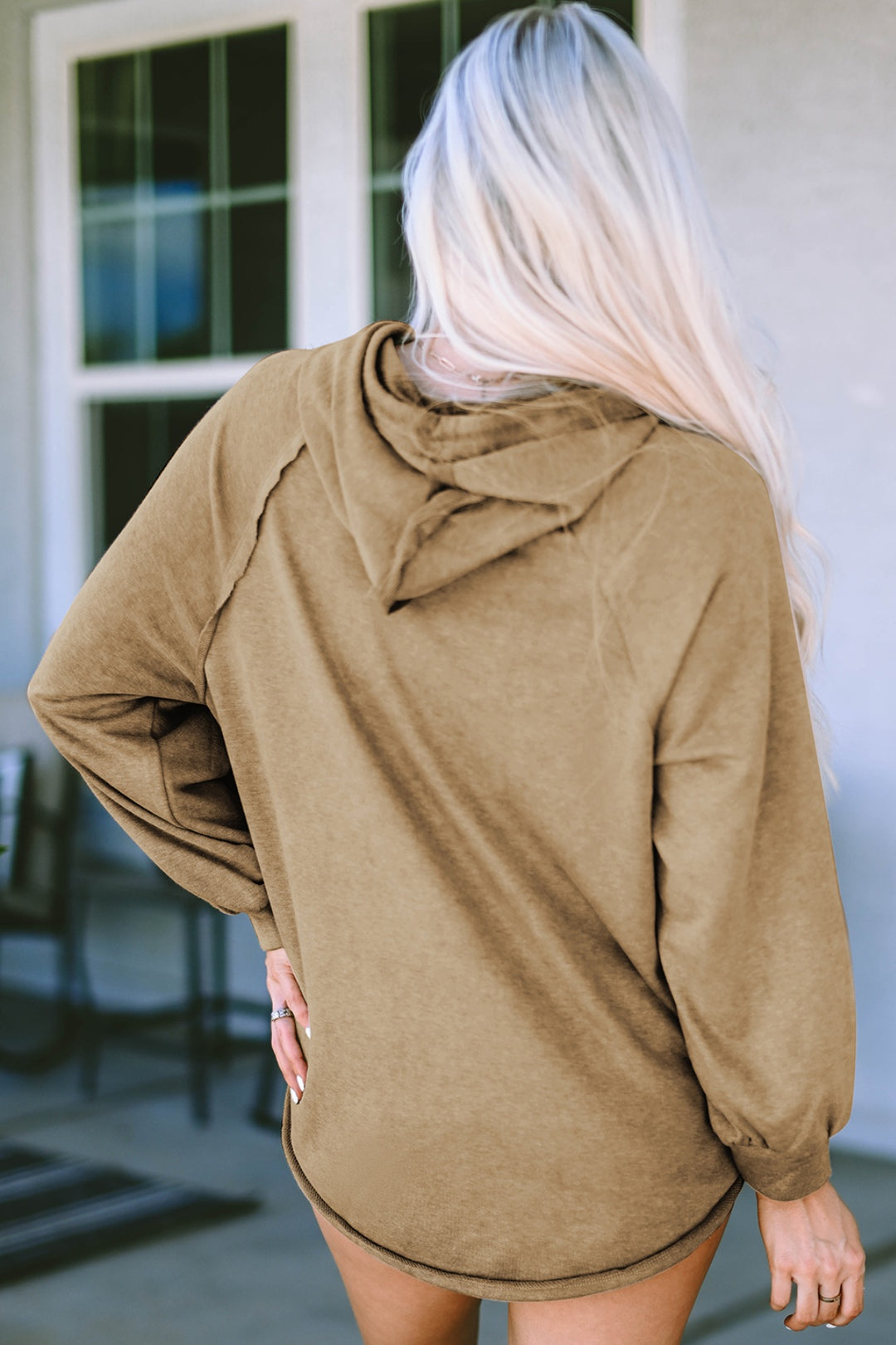 Women's Cozy Waffle-Knit Hoodie with Drawstring