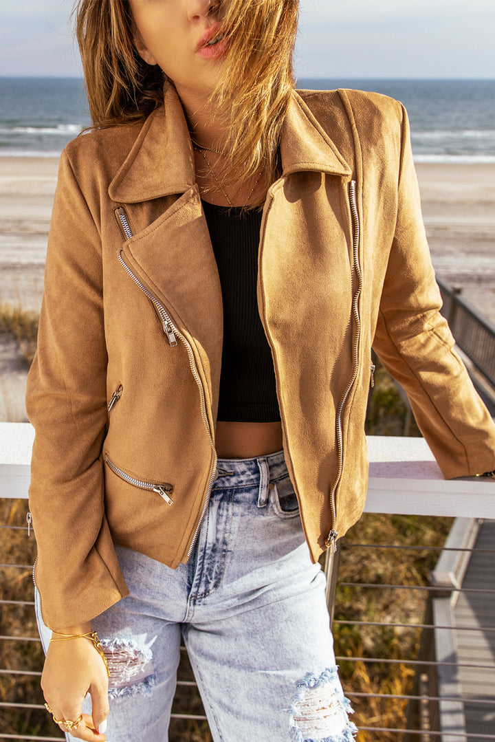 Women's Zip-Up Suede Jacket