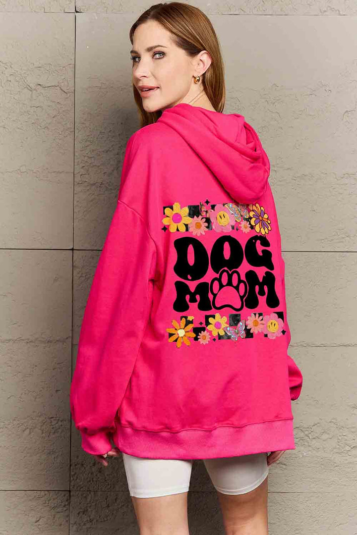 Women's Simply Love Full Size DOG MOM Graphic Hoodie