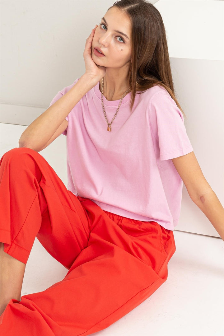 Women's Round Neck Cropped T-Shirt