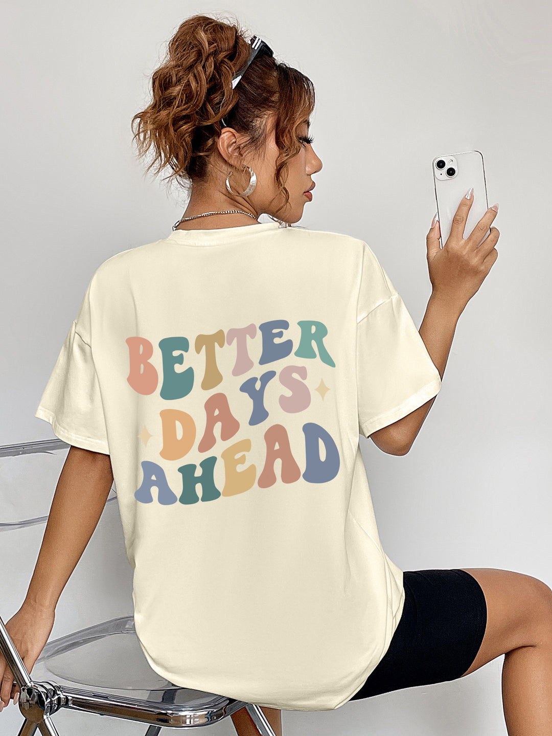 Women's Round Neck T-Shirt for Brighter Days Ahead