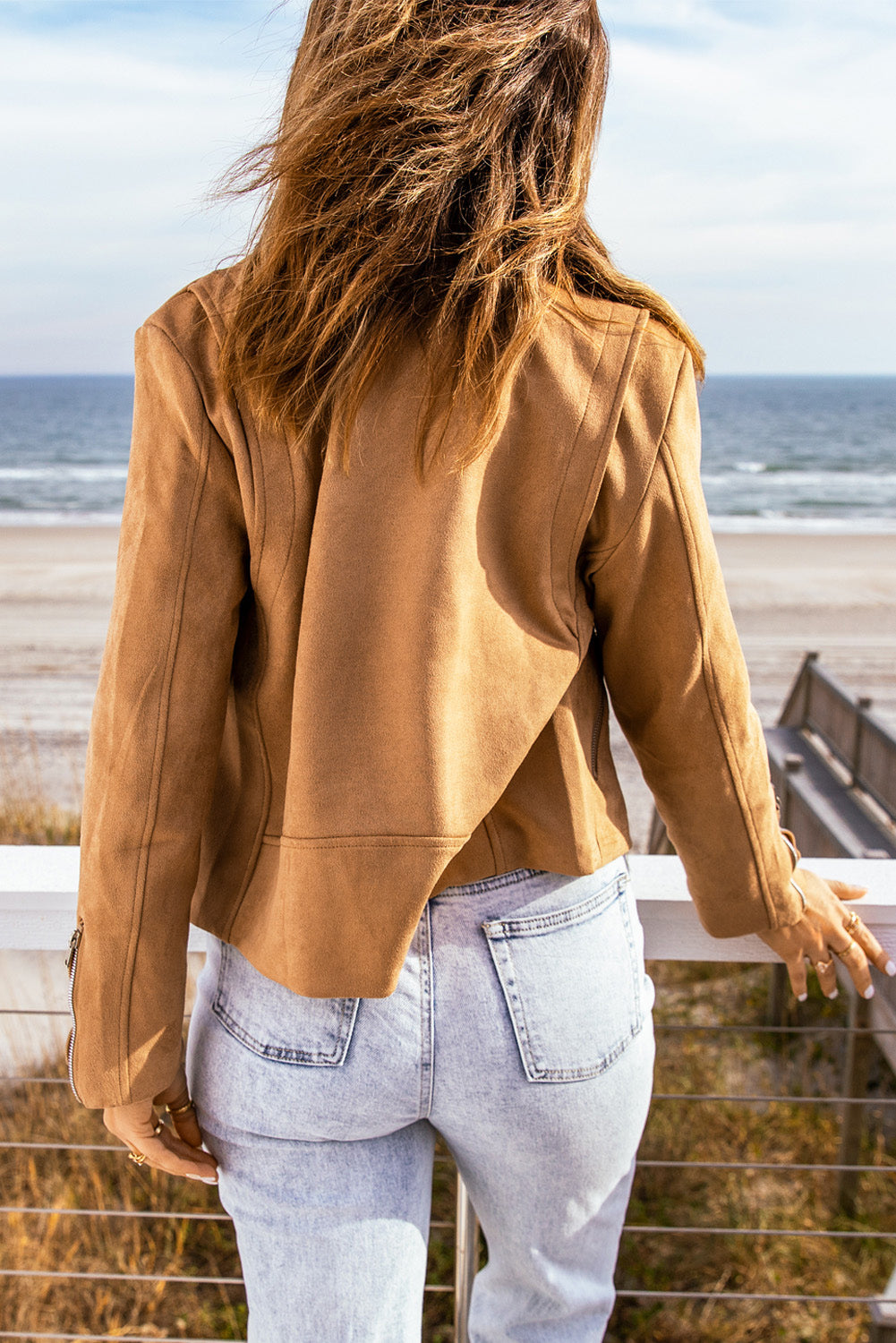 Women's Zip-Up Suede Jacket