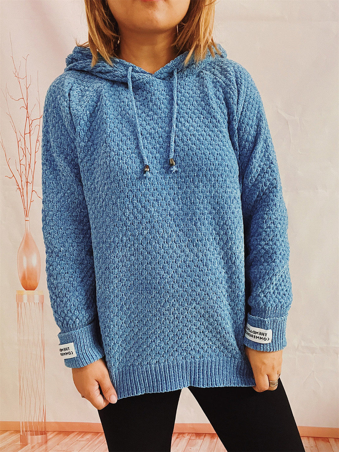 Women's Cozy Drawstring Long Sleeve Hooded Sweater