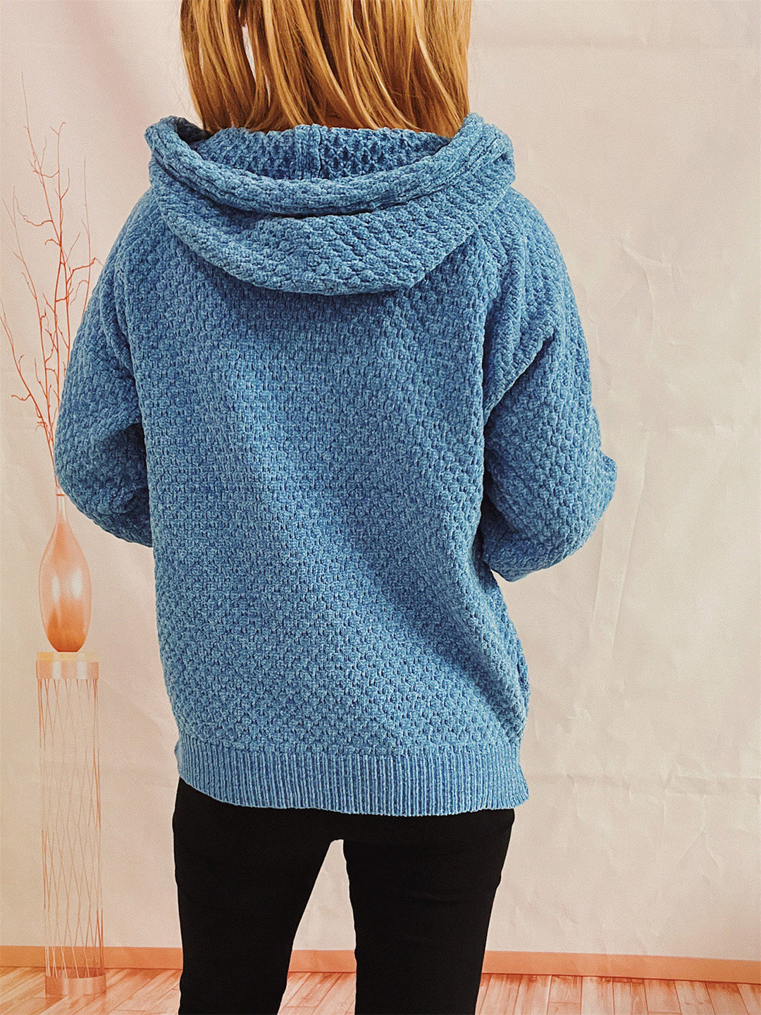 Women's Cozy Drawstring Long Sleeve Hooded Sweater