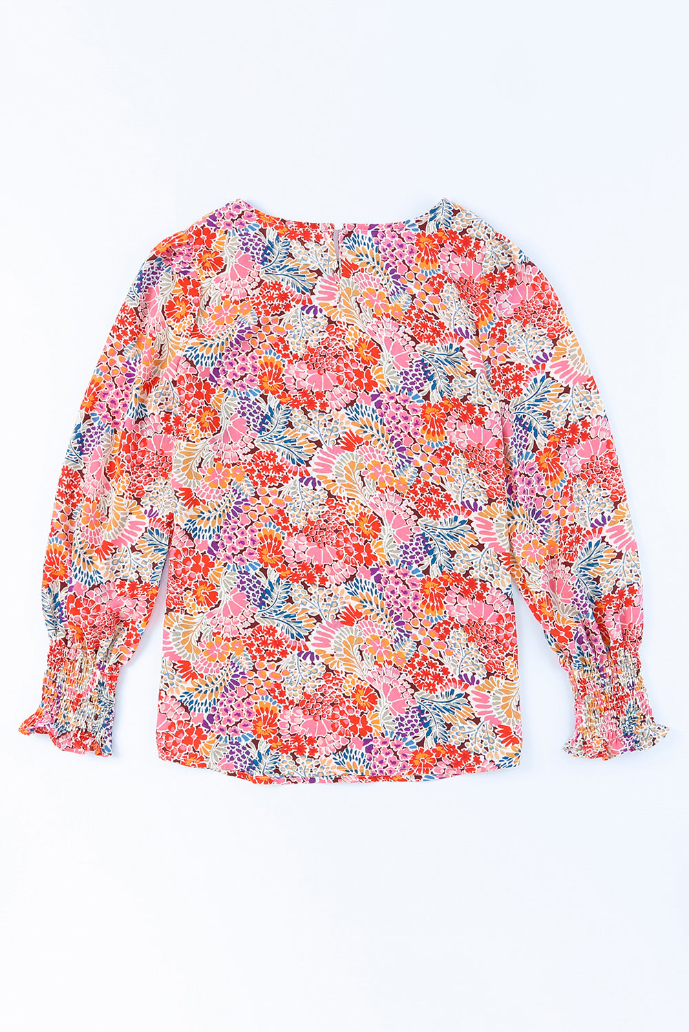 Women's Long Puff Sleeve Blouse with Floral Print