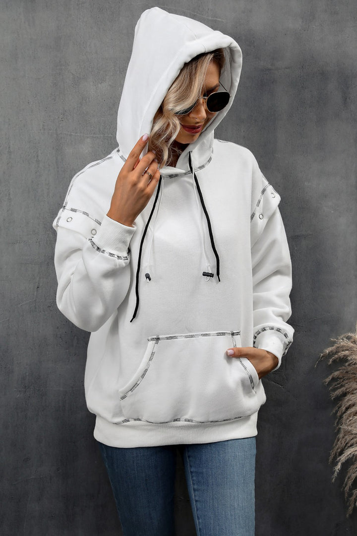 Women's Cozy Kangaroo Pocket Hoodie with Drawstring