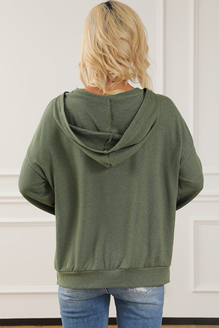 Women's Cozy Lace-Up Hoodie with Exposed Seams and Pocket