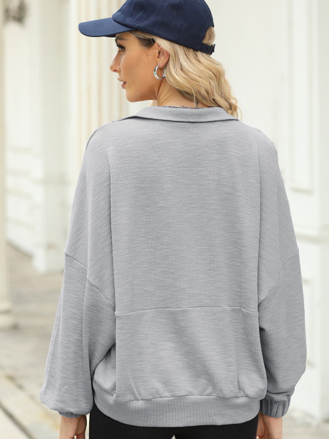 Women's Half-Zip Collared Sweatshirt