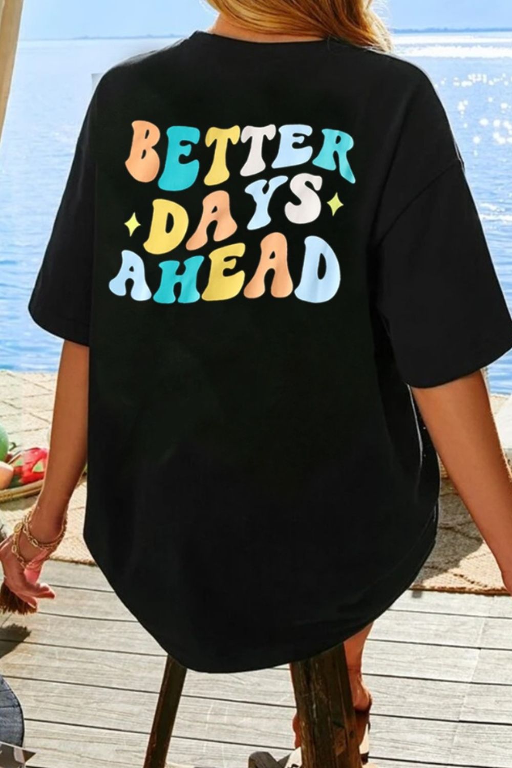 Women's Round Neck T-Shirt for Brighter Days Ahead