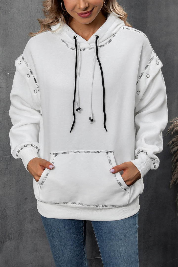 Women's Cozy Kangaroo Pocket Hoodie with Drawstring