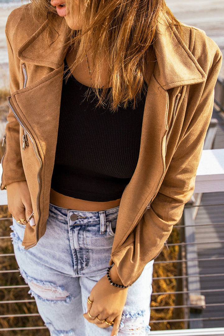 Women's Zip-Up Suede Jacket