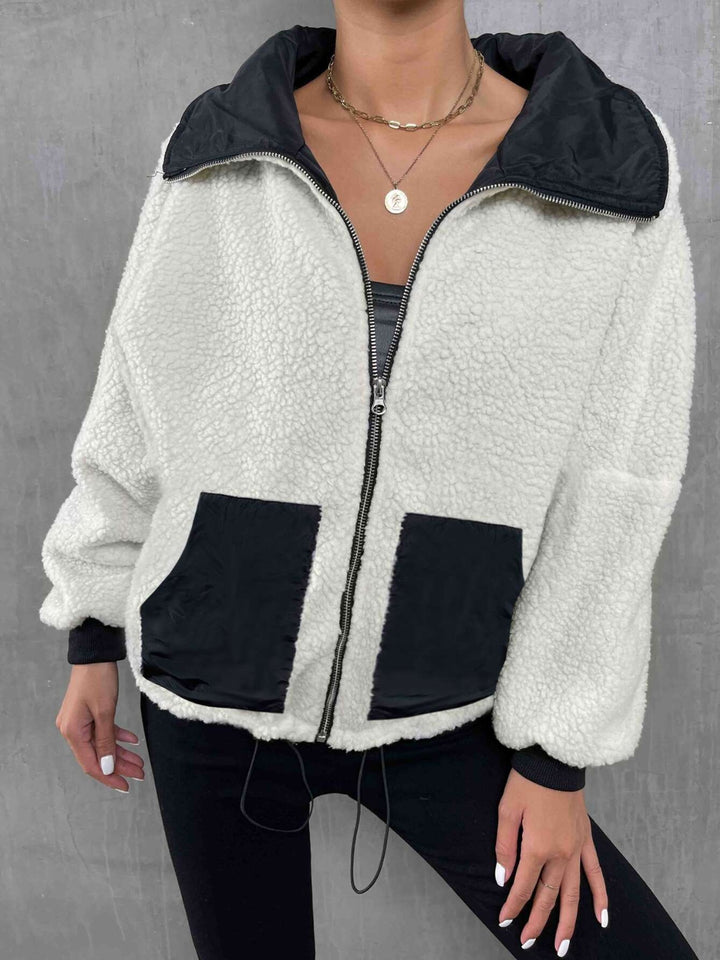 Women's Collared Drawstring Jacket