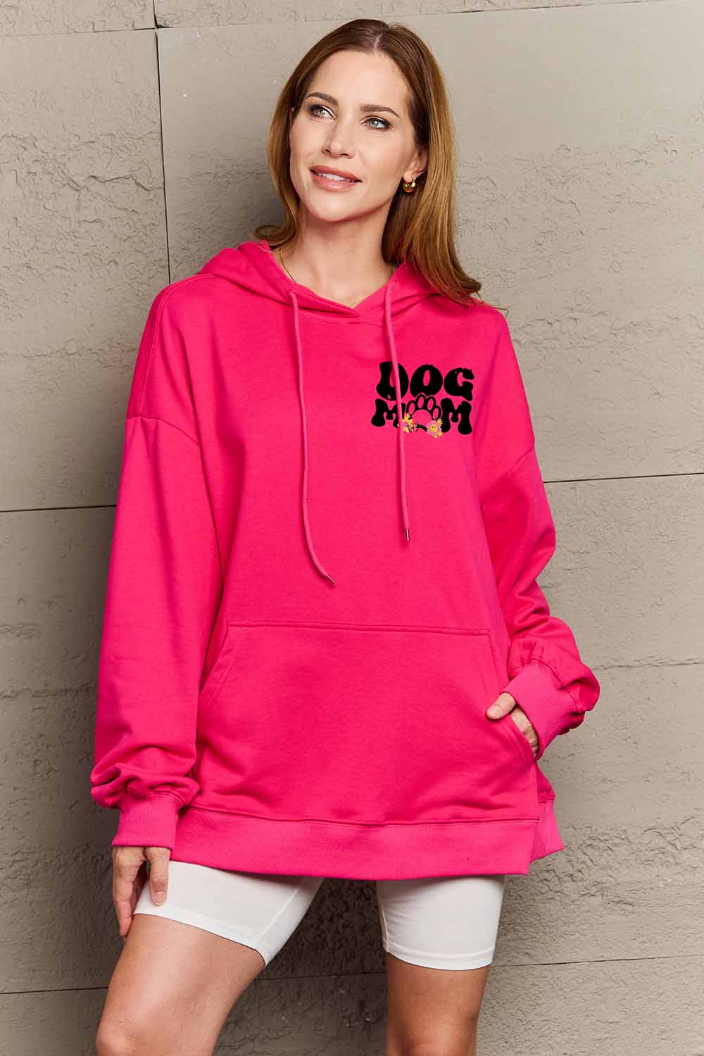 Women's Simply Love Full Size DOG MOM Graphic Hoodie