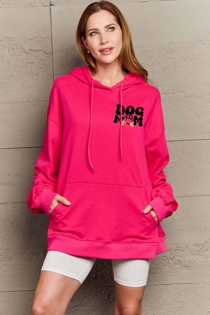 Women's Simply Love Full Size DOG MOM Graphic Hoodie