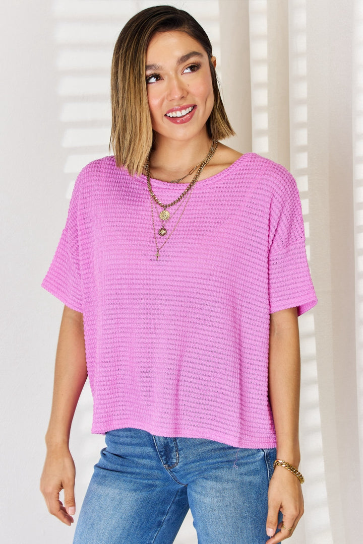 Women's Full Size Round Neck Short Sleeve Top