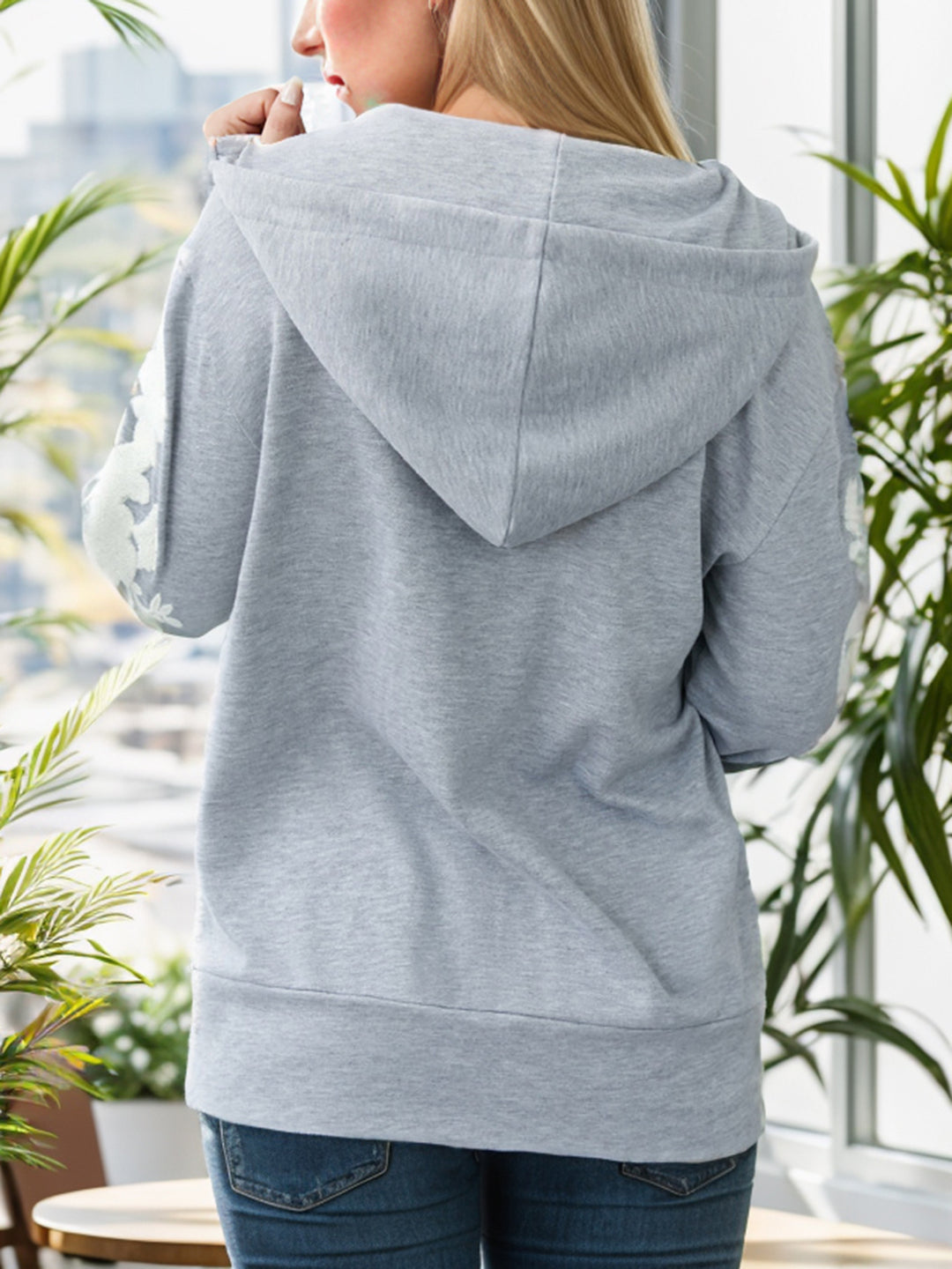 Women's Cozy Half Zip Hoodie with Drawstring and Front Pocket