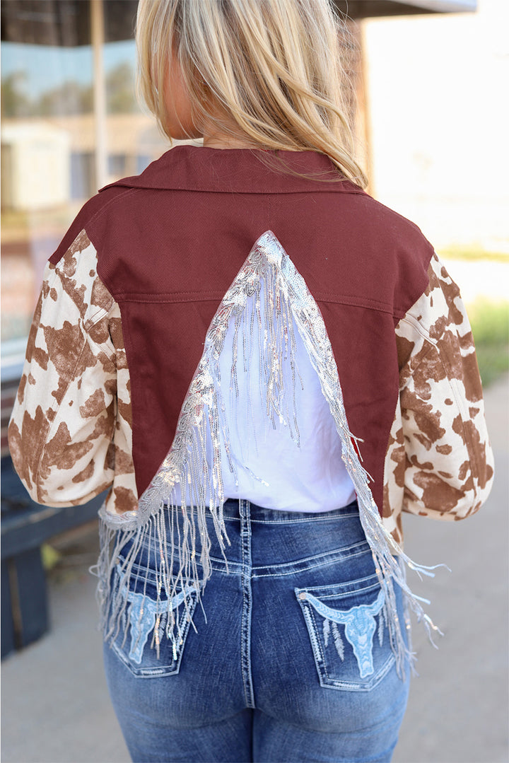 Women's Fringed Button Down Jacket with Unique Detailing